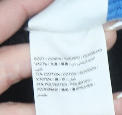 Superdry Men's Black Henley Sweatshirt Size M Fleece Cotton Blend