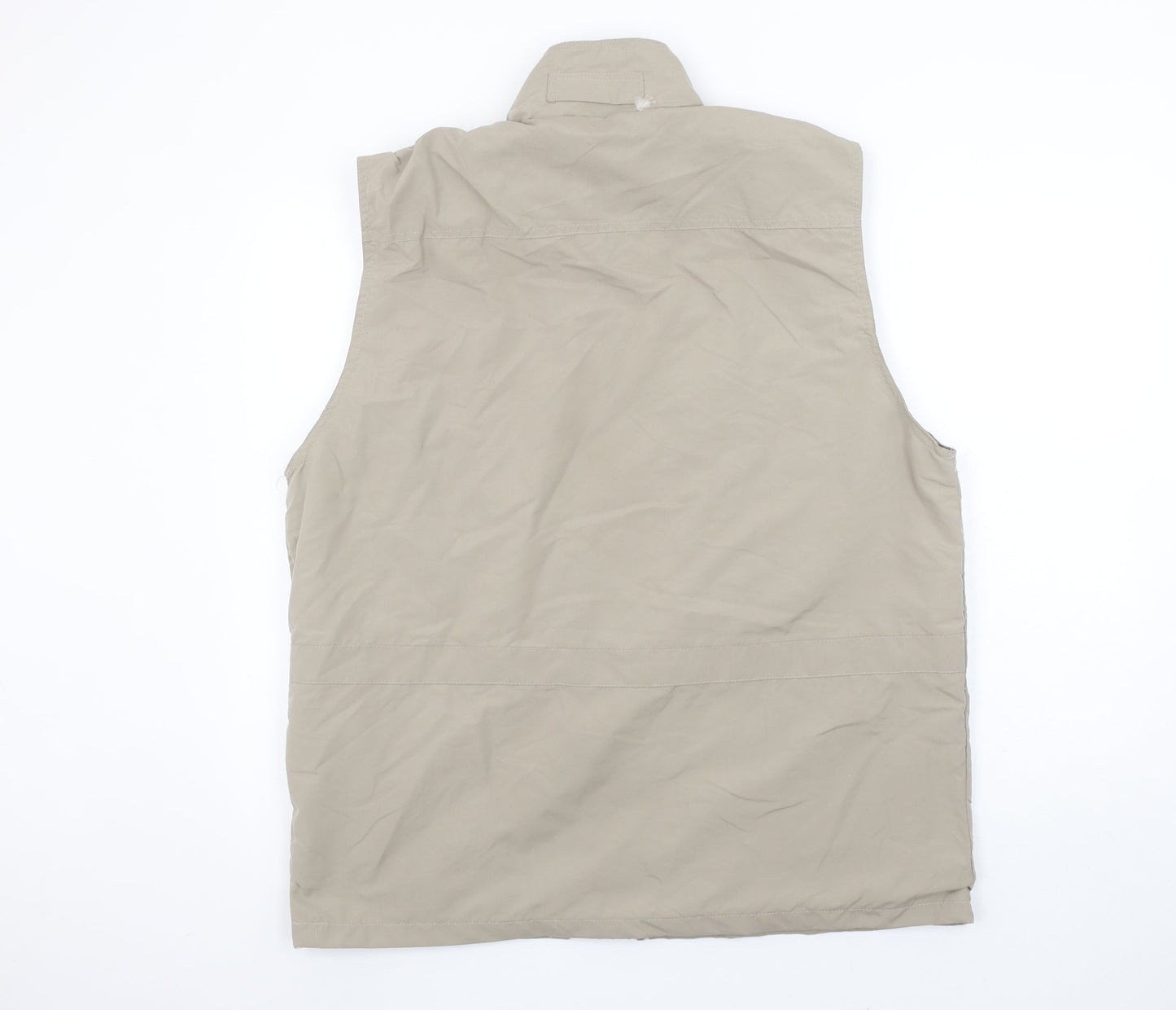 Champion Mens Beige L Waistcoat Bodywarmer Vest Outdoor Multi Pocket