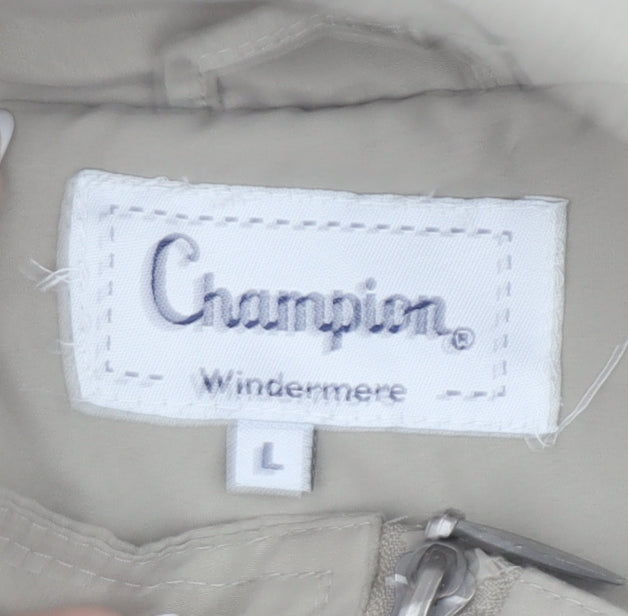 Champion Mens Beige L Waistcoat Bodywarmer Vest Outdoor Multi Pocket