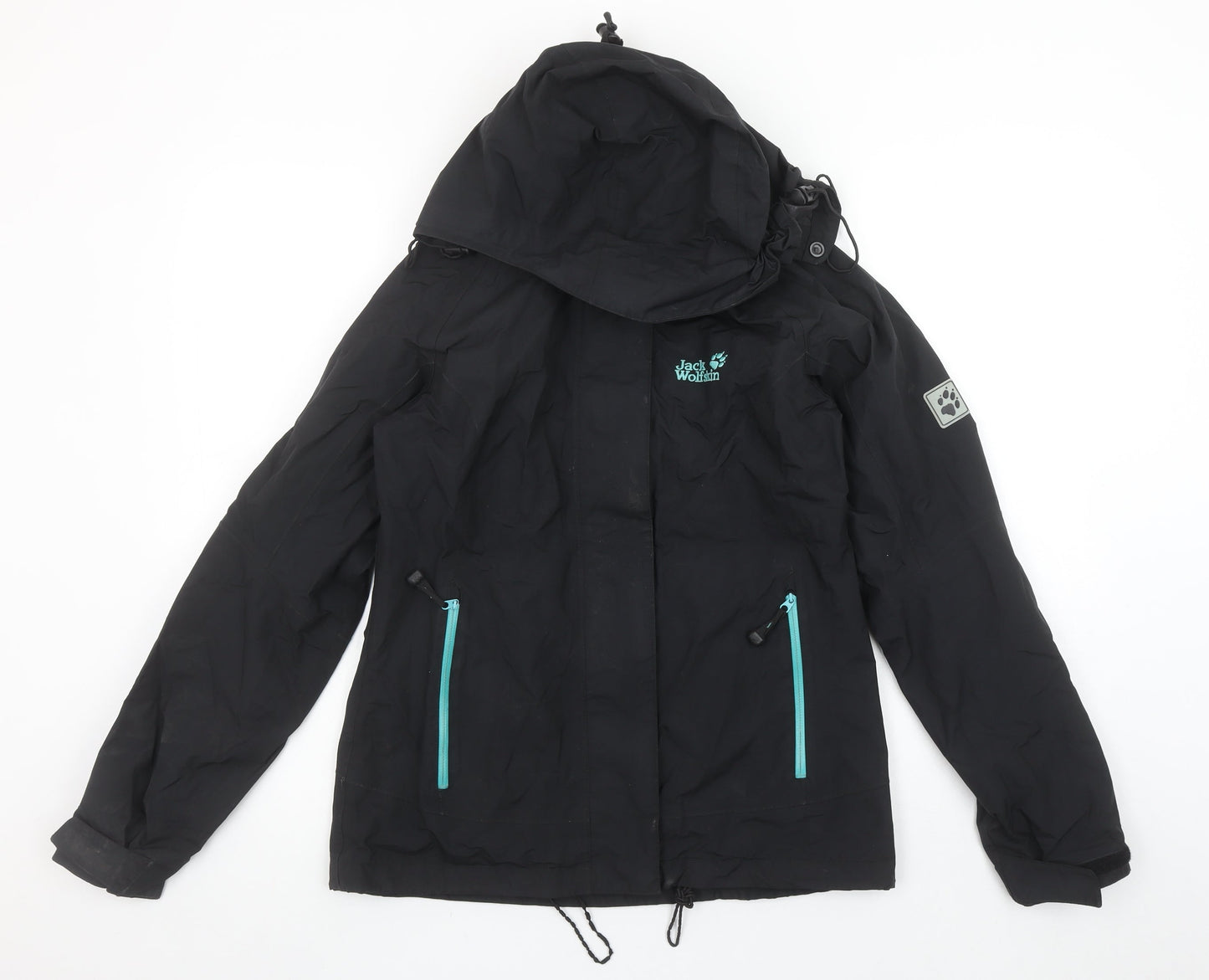 Womens UK Size 8 Regular Jack Wolfskin Black Polyamide Jacket