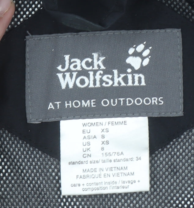 Womens UK Size 8 Regular Jack Wolfskin Black Polyamide Jacket