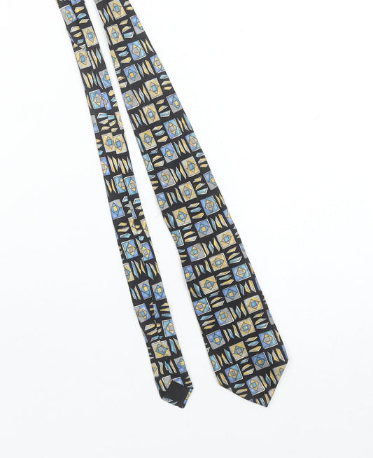 Carnaval De Venise Men's Black Geometric Designer Silk Tie