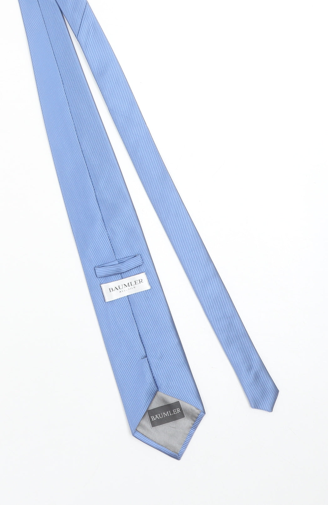 Bäumler Men's Blue 100% Silk Pointed Tie