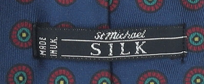 Marks and Spencer St Michael Men's Blue Silk Patterned Tie