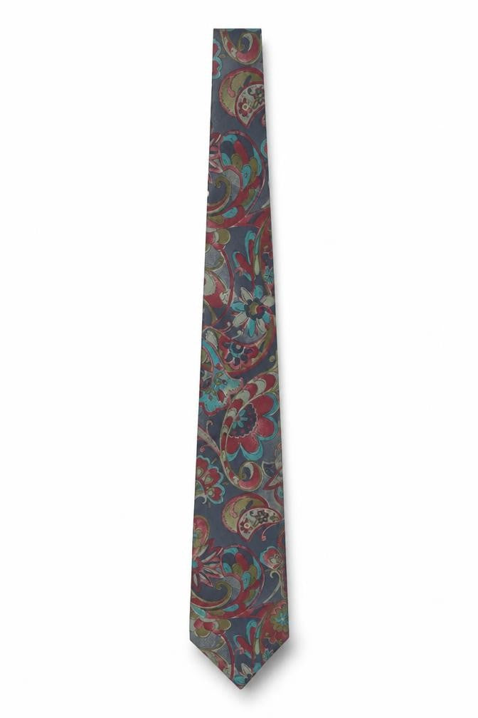 Ambiance Men's Multicoloured Paisley 100% Silk Slim Tie One Size