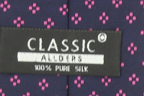 Classic Alders Men's Blue Geometric 100% Silk Tie