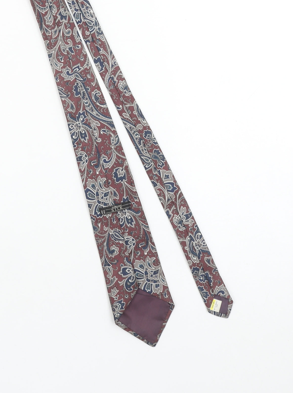 Marks and Spencer St Michael Men's Wine Silk Paisley Tie