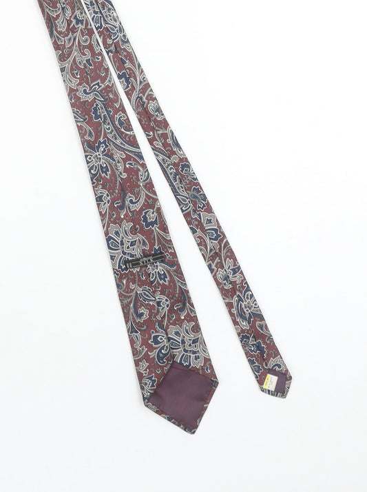 Marks and Spencer St Michael Men's Wine Silk Paisley Tie