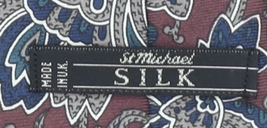 Marks and Spencer St Michael Men's Wine Silk Paisley Tie