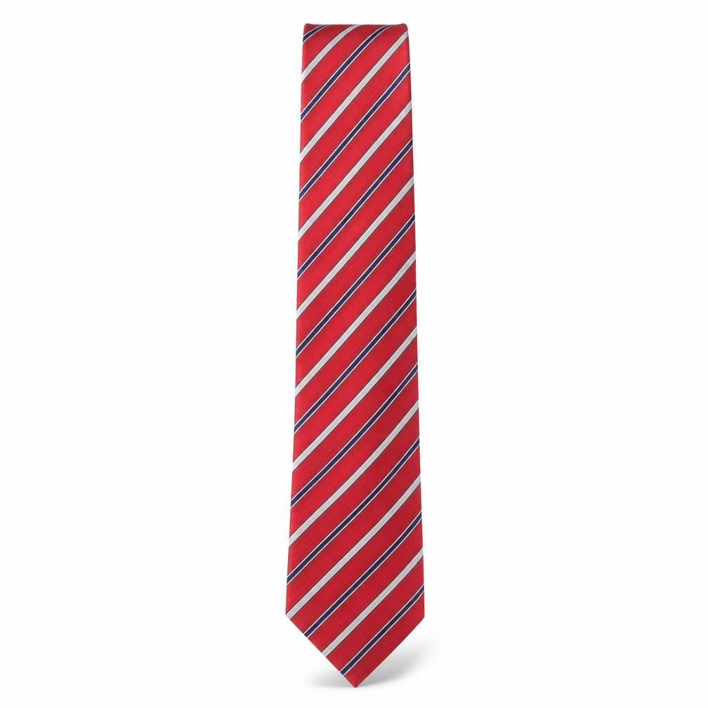 H. Frogg Red Striped Silk Blend Tie Men’s One Size Classic Jermyn St London