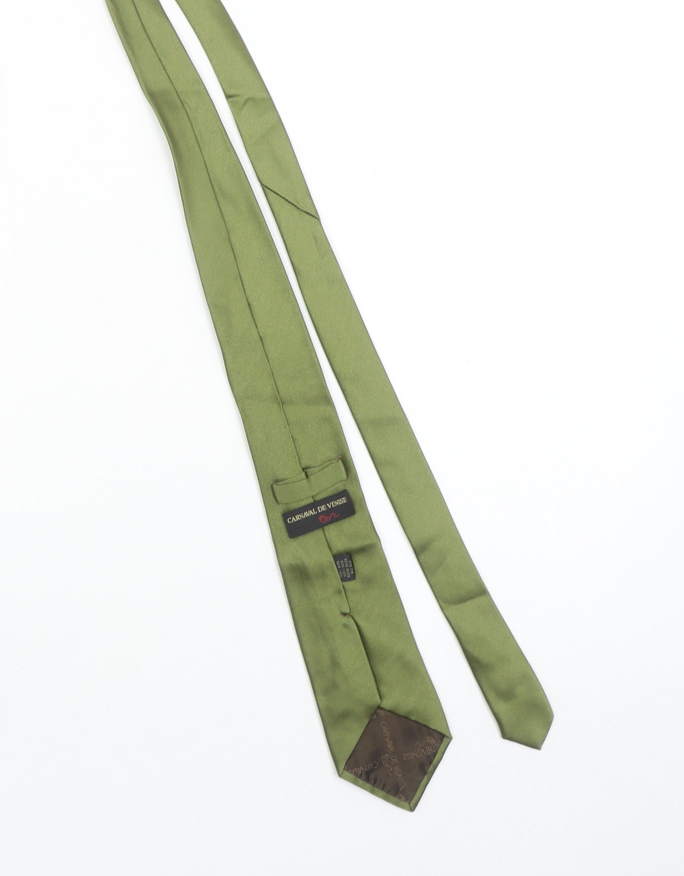 Carnaval De Venise Men's Green Silk Pointed Tie