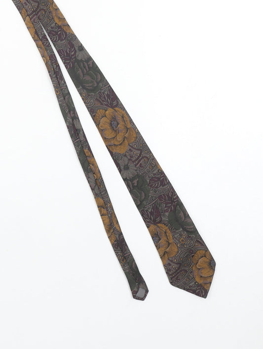 Palette Men's Brown Floral Paisley Silk Tie Made in England 176cm