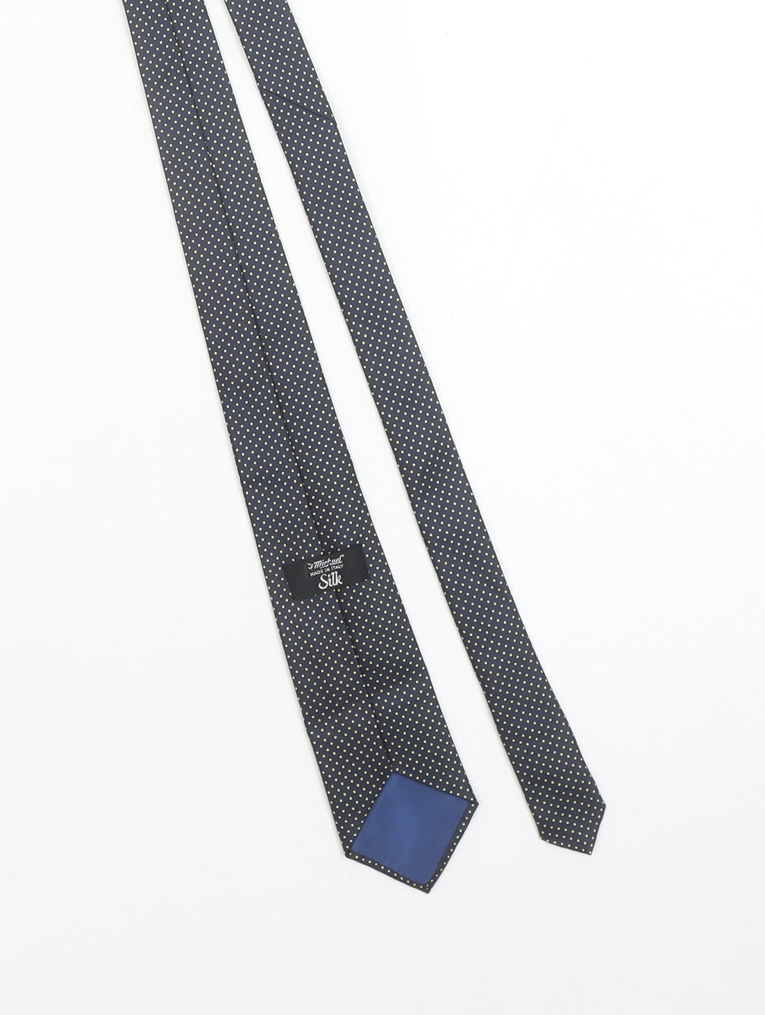 Marks and Spencer St Michael Men's Navy Polka Dot Silk Tie