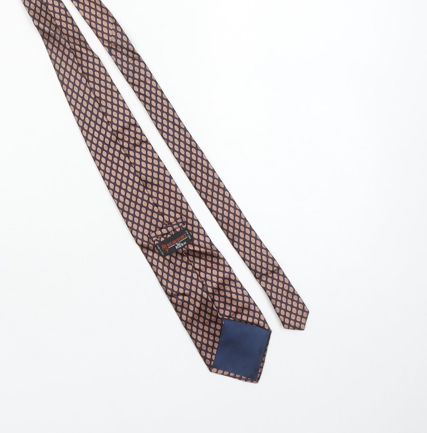 Beaufort by Le Rack Men's Blue Silk Geometric Pattern Tie Made in Italy