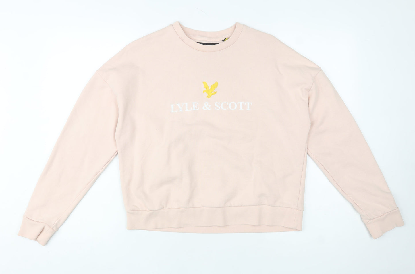 Lyle & Scott Women's Beige Cotton Logo Pullover Sweatshirt Size M