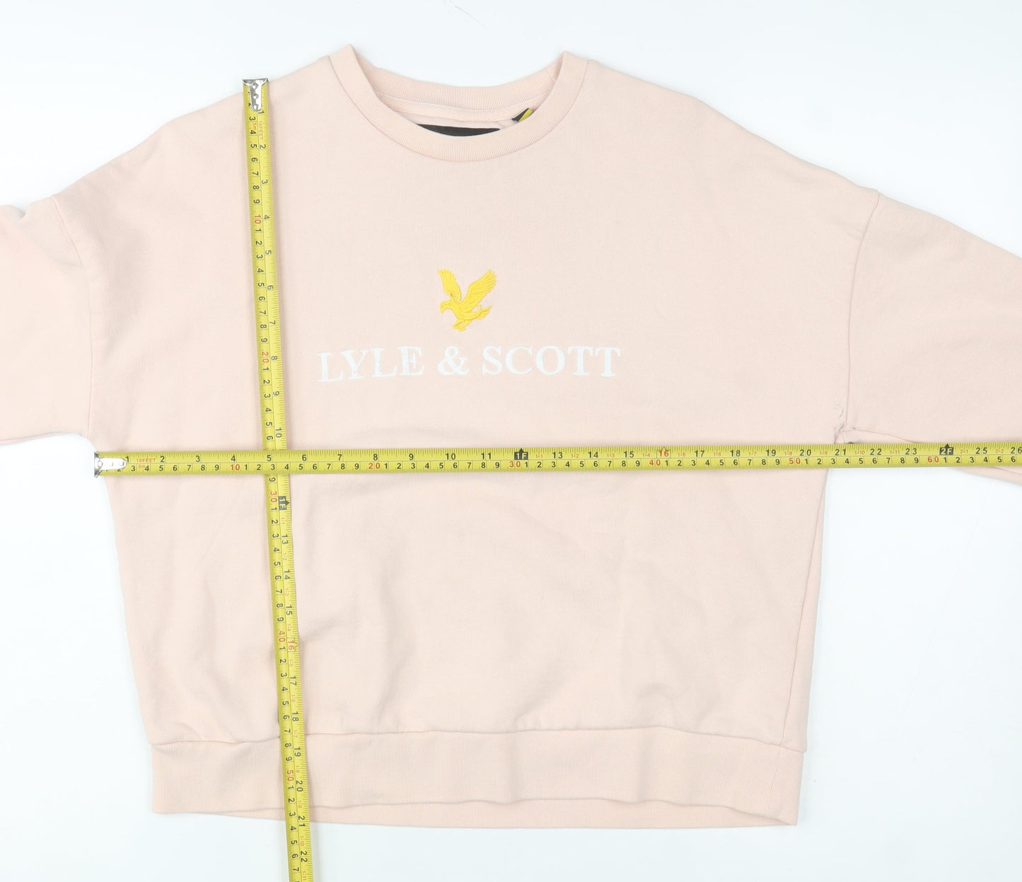 Lyle & Scott Women's Beige Cotton Logo Pullover Sweatshirt Size M