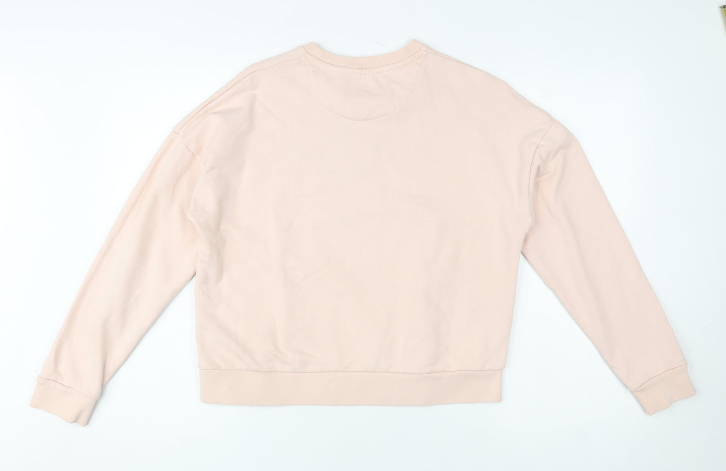 Lyle & Scott Women's Beige Cotton Logo Pullover Sweatshirt Size M