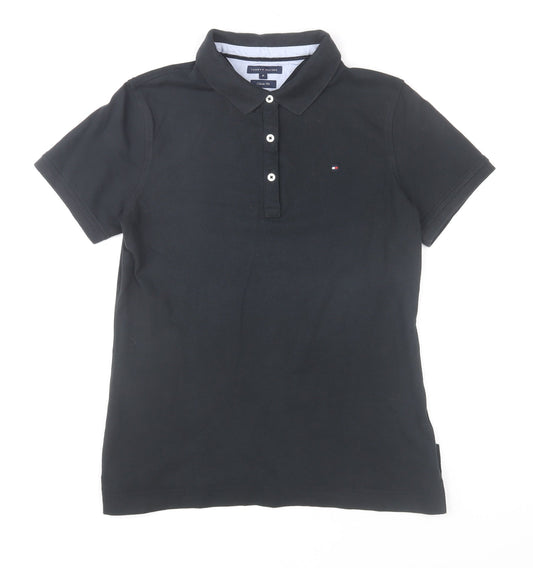 Tommy Hilfiger Men's Black Classic Fit Cotton Polo Shirt M