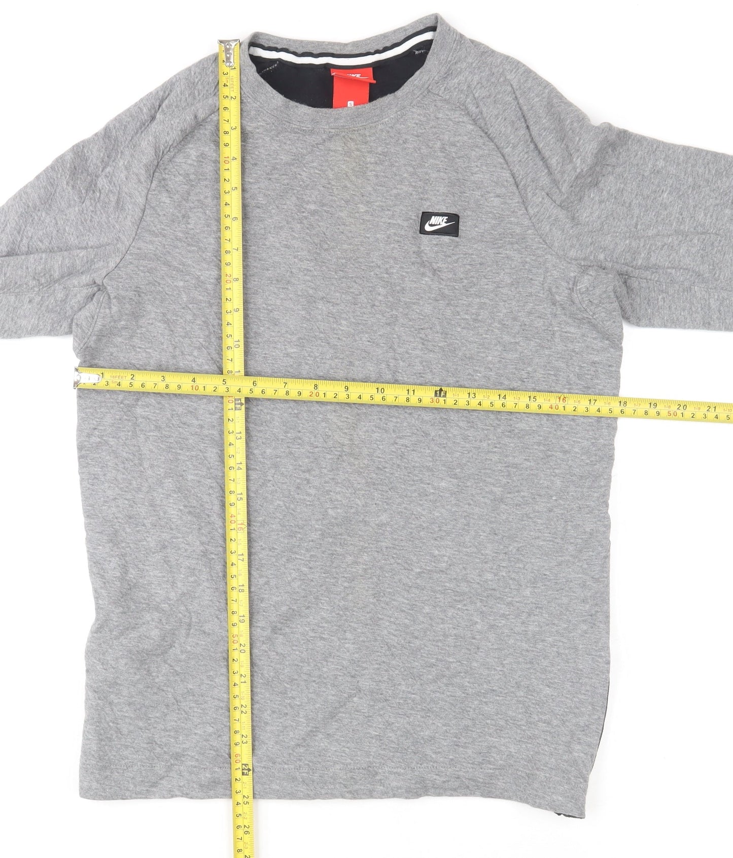 Nike Men's Grey Long Sleeve Pullover Sports T-Shirt Size S