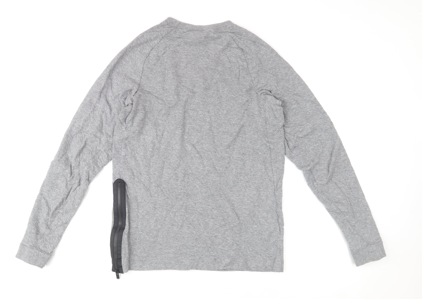 Nike Men's Grey Long Sleeve Pullover Sports T-Shirt Size S