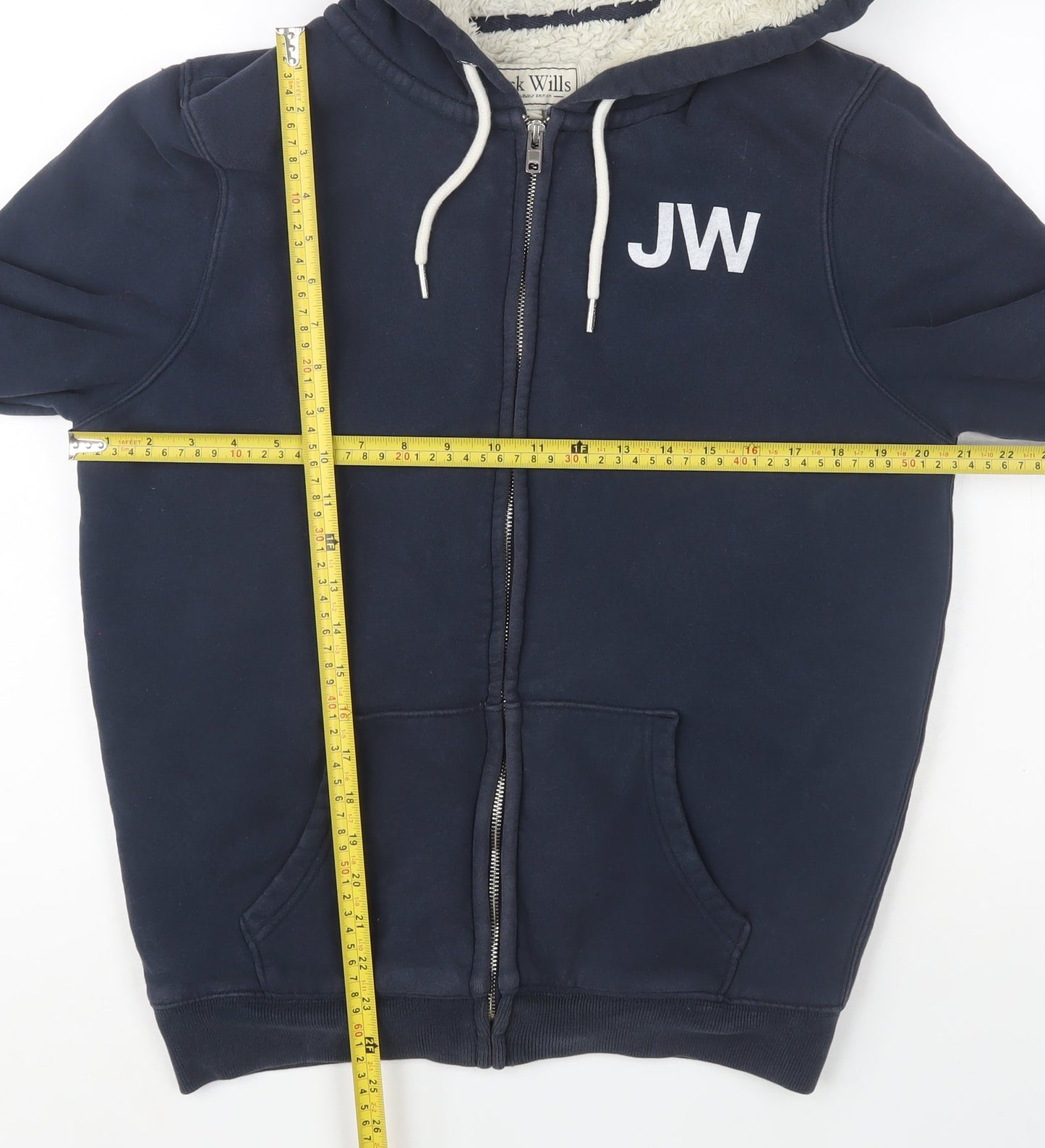 Mens UK S Regular Jack Wills Blue Full Zip Hoodie