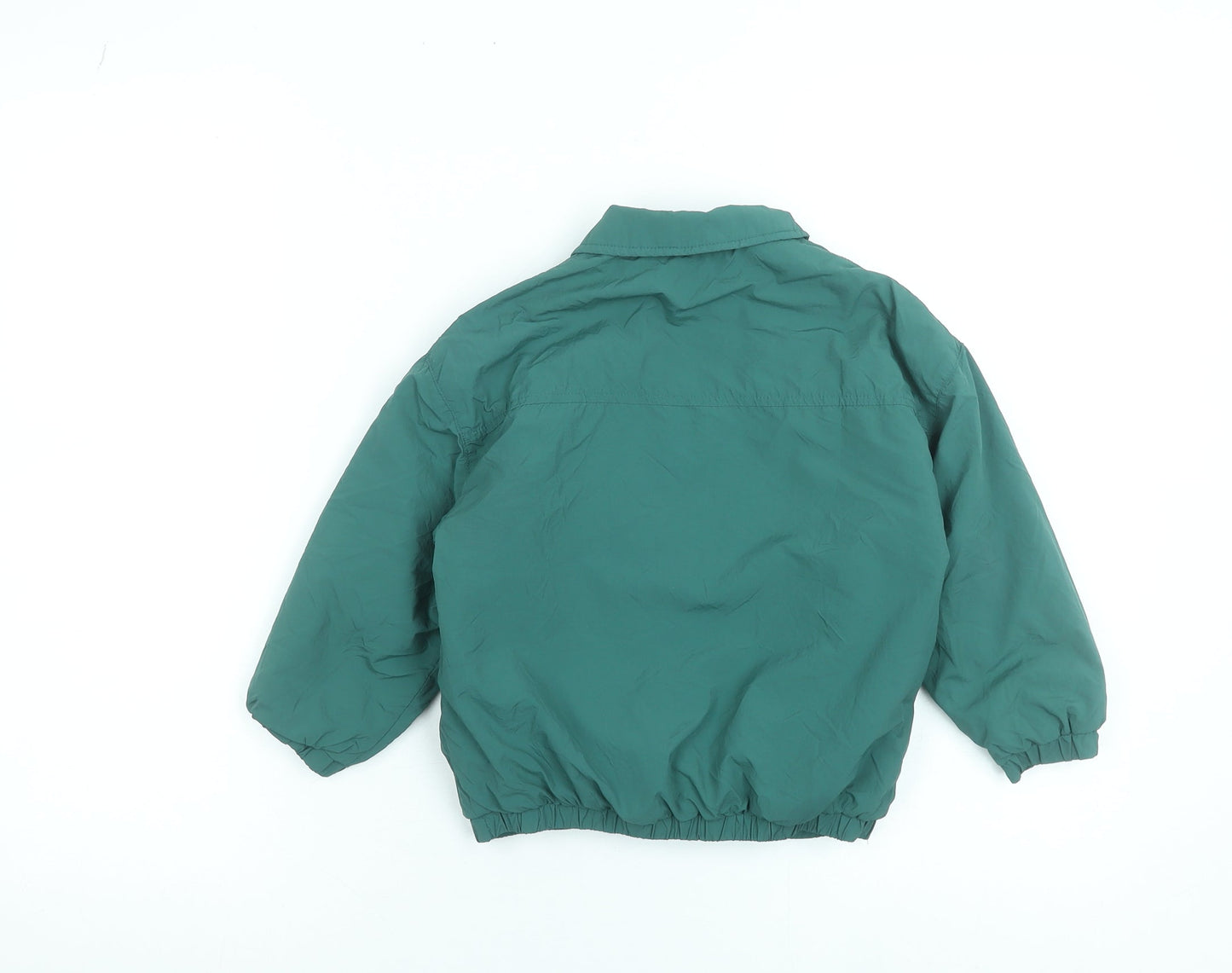Next Boys Green 3-4 Years Bomber Jacket Nylon Lined Full Zip Casual