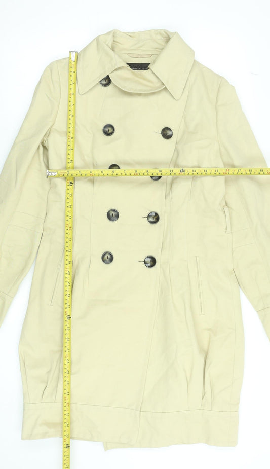Marks and Spencer Women Beige Trench Coat UK 10 Cotton Linen Blend