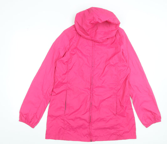 Womens UK Size M Regular Lands' End Pink Polyester Jacket