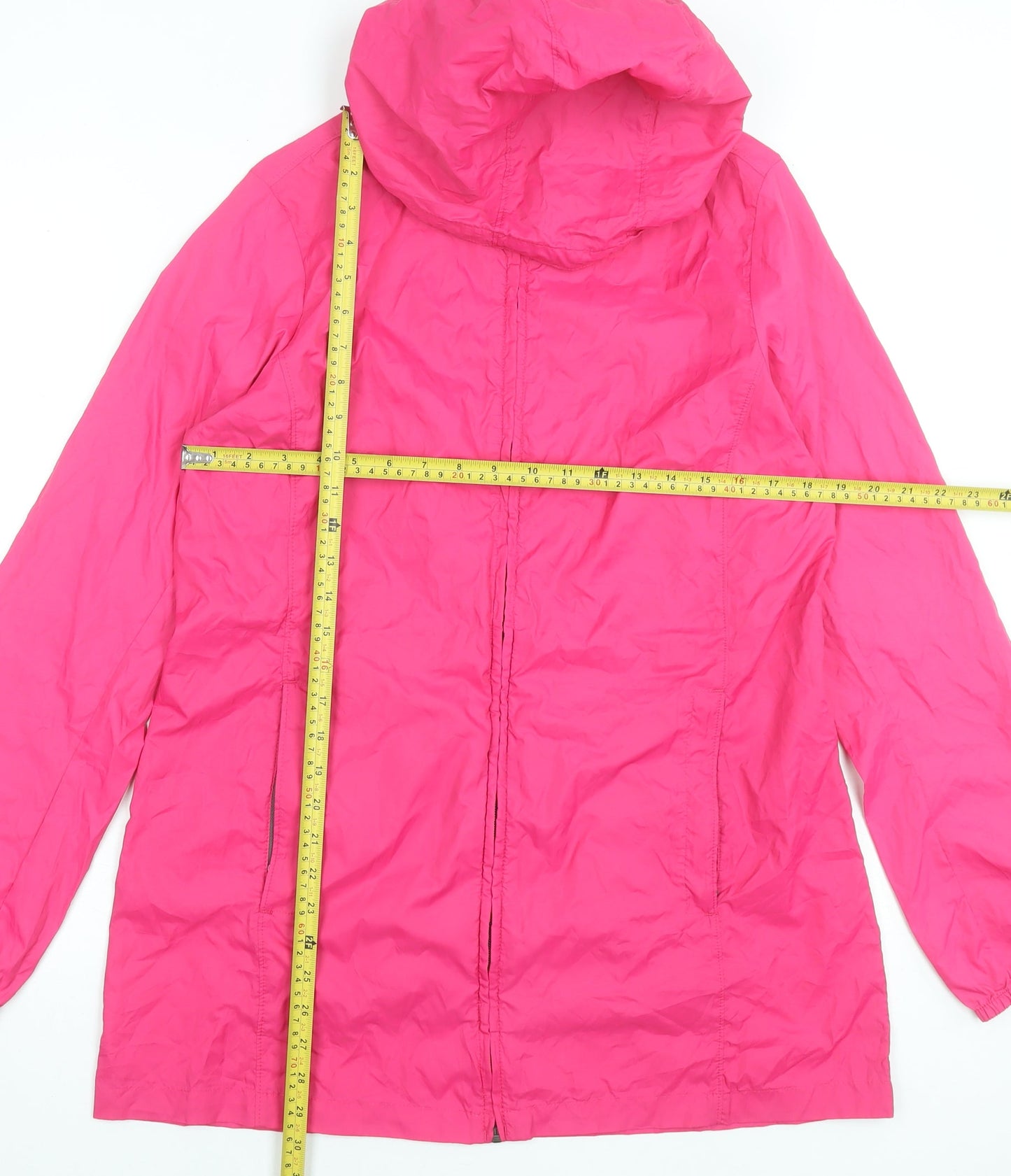 Womens UK Size M Regular Lands' End Pink Polyester Jacket