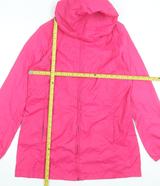 Womens UK Size M Regular Lands' End Pink Polyester Jacket