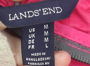 Womens UK Size M Regular Lands' End Pink Polyester Jacket