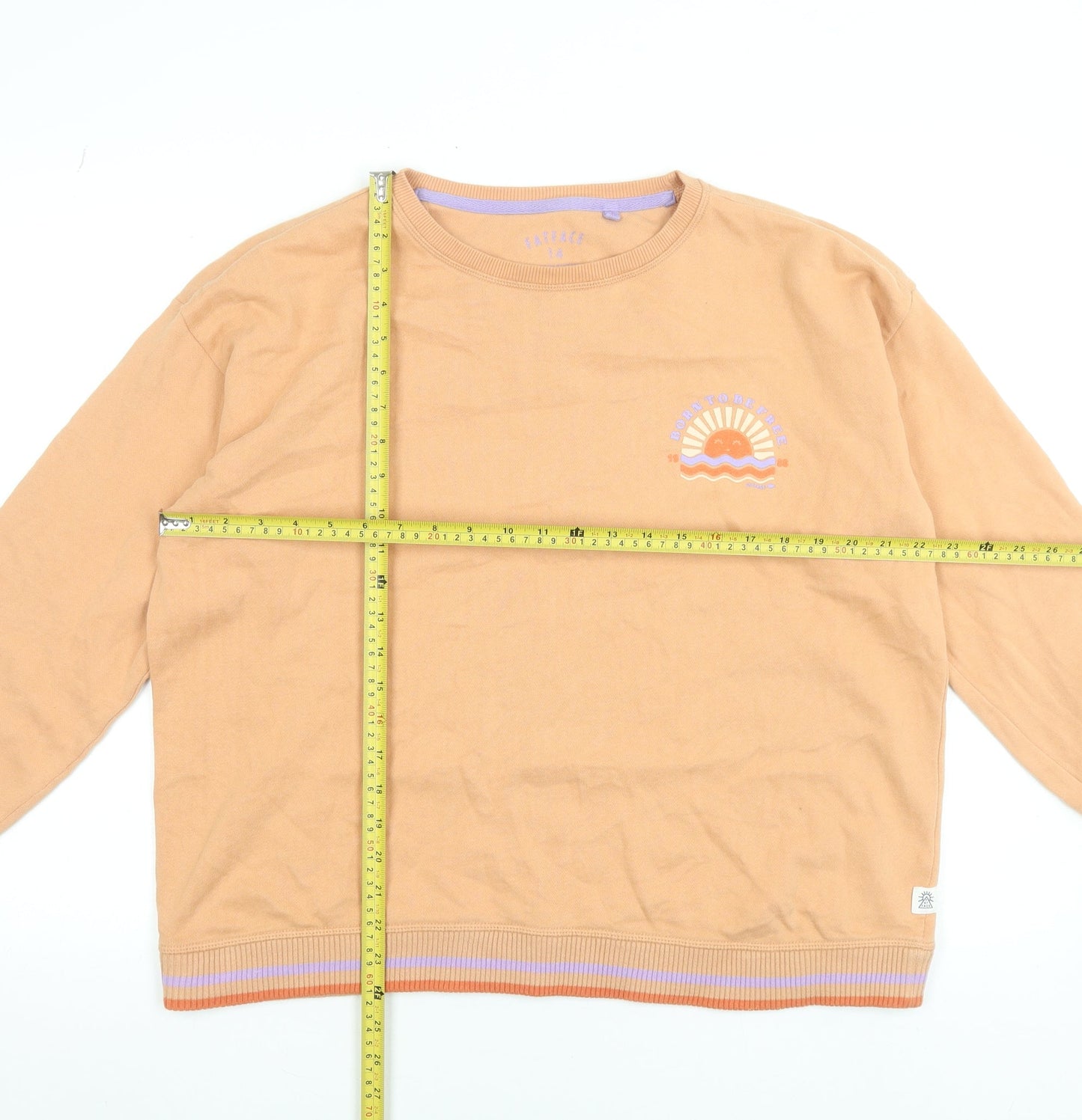 Womens UK 14 Regular FatFace Beige Pullover Sweatshirt