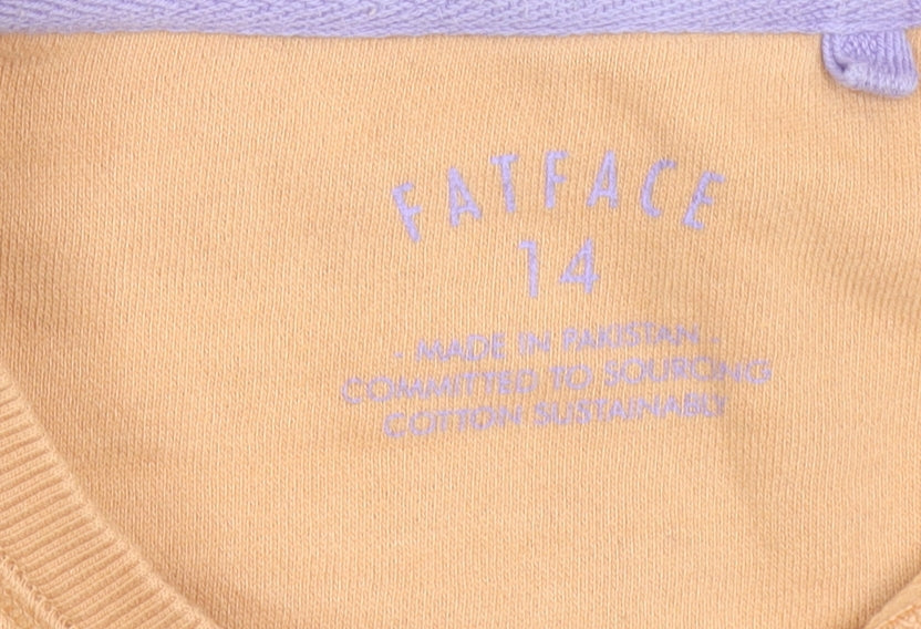 Womens UK 14 Regular FatFace Beige Pullover Sweatshirt