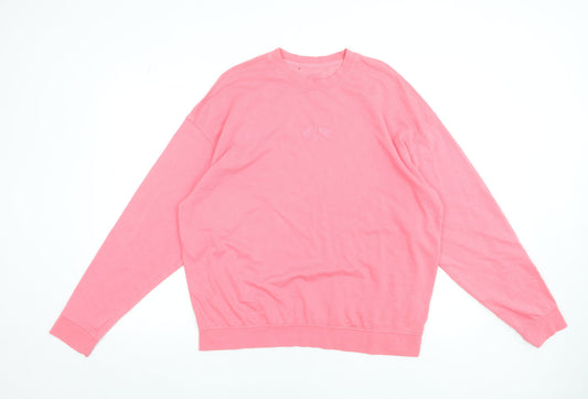 Womens UK S Relaxed Billabong Pink Pullover Sweatshirt
