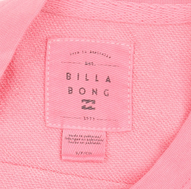 Womens UK S Relaxed Billabong Pink Pullover Sweatshirt