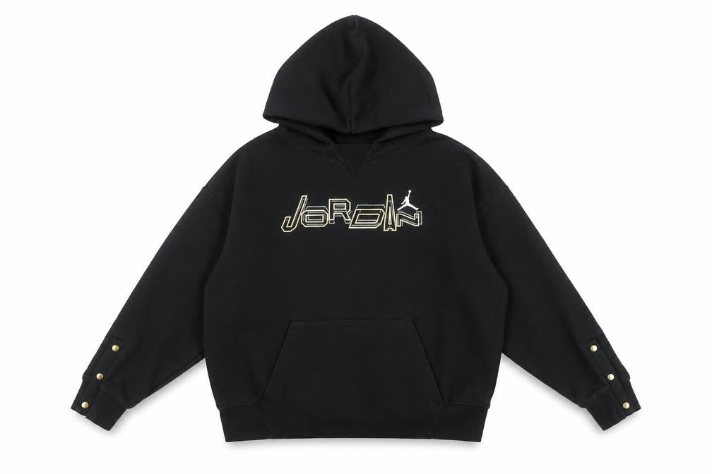 Jordan Girls Black XL 13-15 Years Pullover Hoodie with Gold Logo