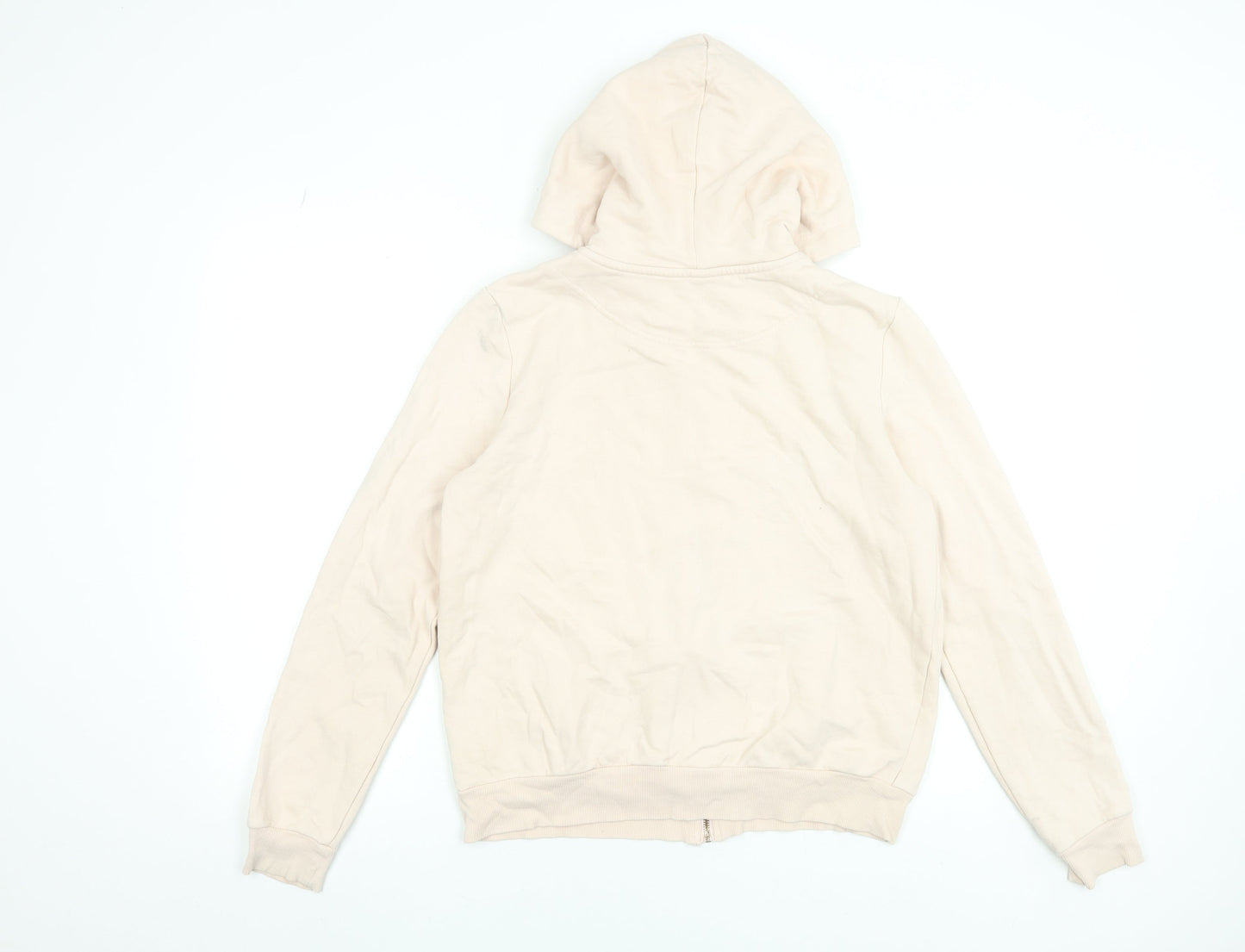 H&M Women Beige Full Zip Hoodie Size Small Cotton Blend Casual