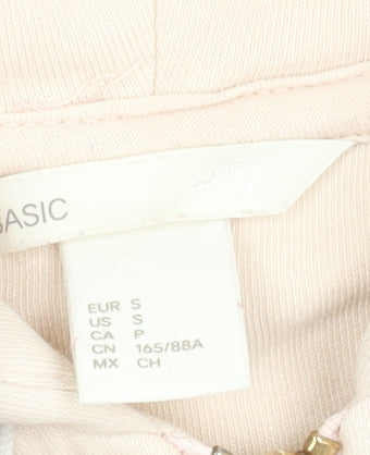 H&M Women Beige Full Zip Hoodie Size Small Cotton Blend Casual