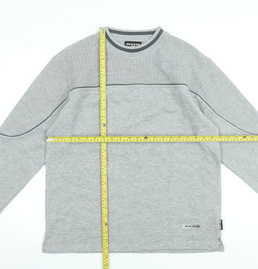 BE ICE BE Paris Mens Grey Medium Pullover Sweatshirt Long Sleeve