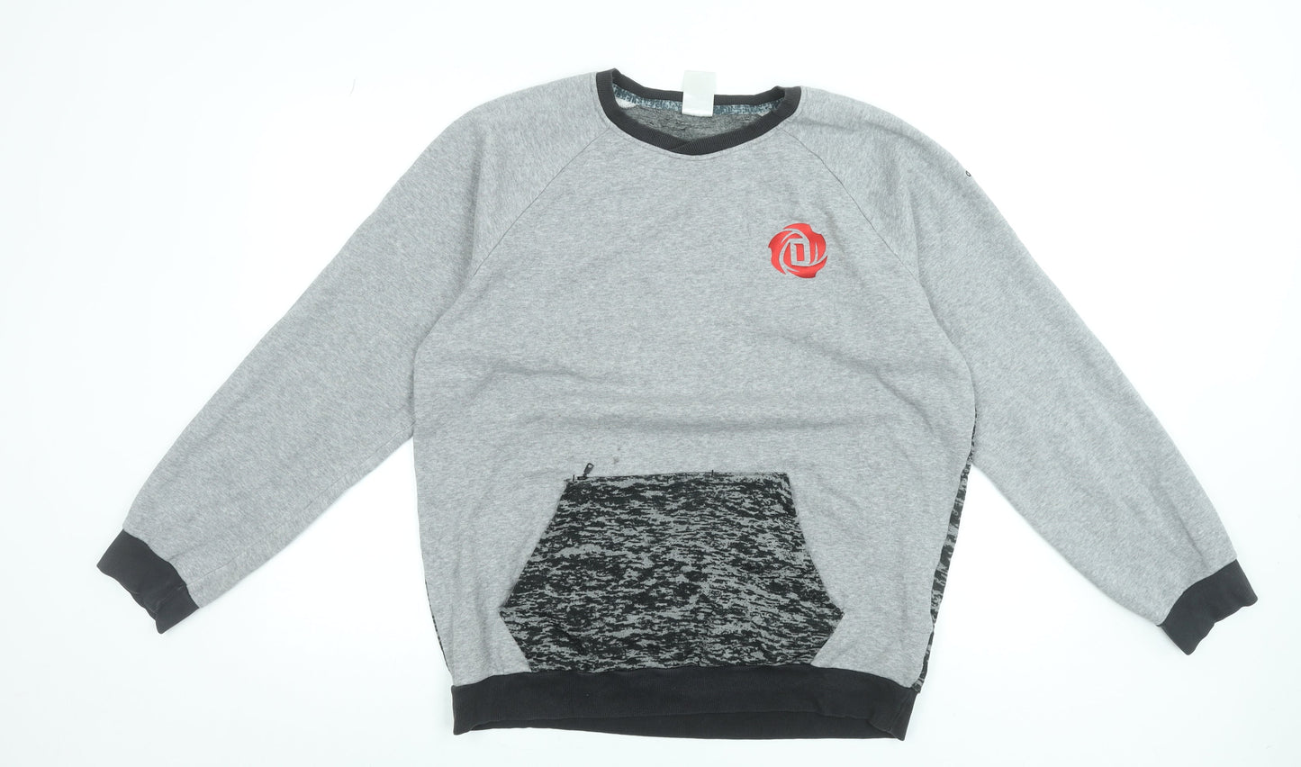 Adidas Men's Grey Crew Neck Pullover Sweatshirt Size L