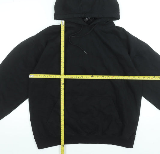 boohooMAN Men's Black Pullover Hoodie S Graphic Dove Flame Print