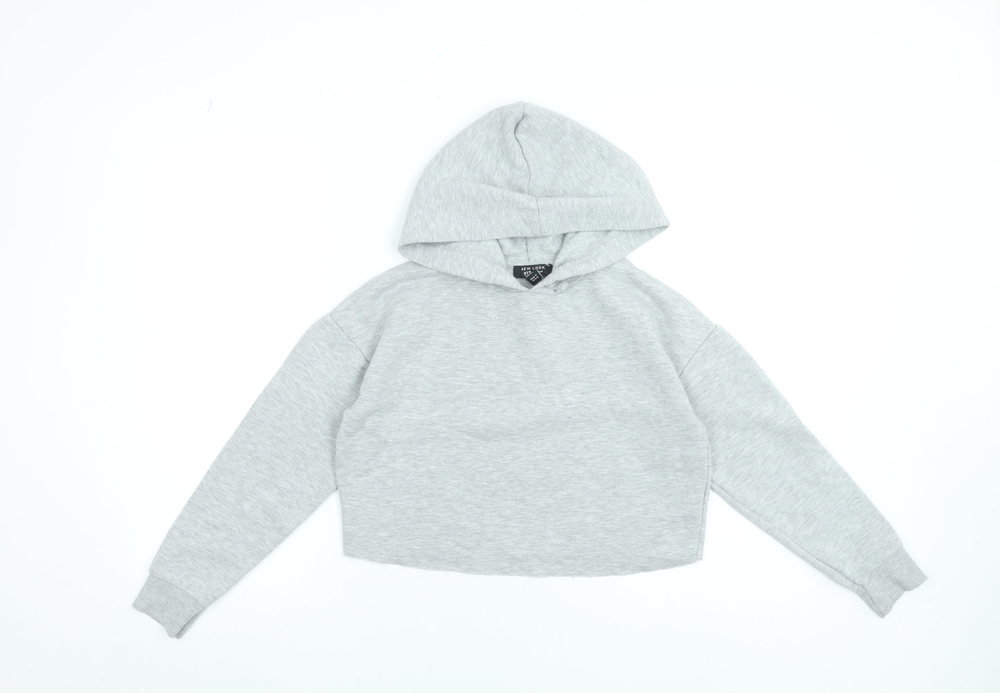 New Look Girls Grey Hoodie 10-11 Years Pullover Long Sleeve Casual
