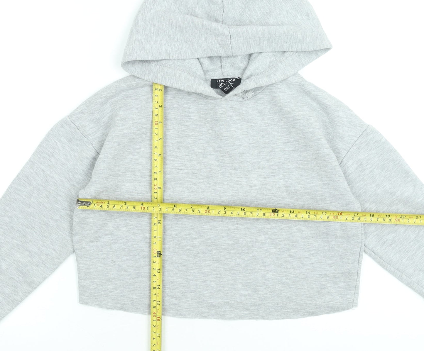 New Look Girls Grey Hoodie 10-11 Years Pullover Long Sleeve Casual