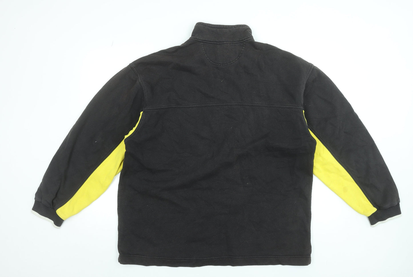 Nike Men's Black & Yellow 1/2 Zip Fleece Sweatshirt L Regular Fit