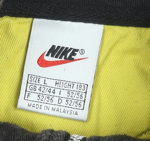 Nike Men's Black & Yellow 1/2 Zip Fleece Sweatshirt L Regular Fit