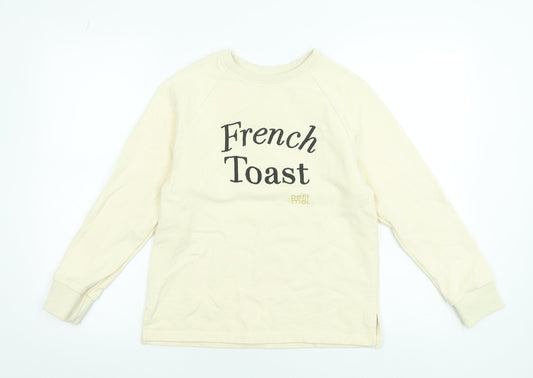 Petit Moi Womens Beige French Toast Graphic Sweatshirt XS
