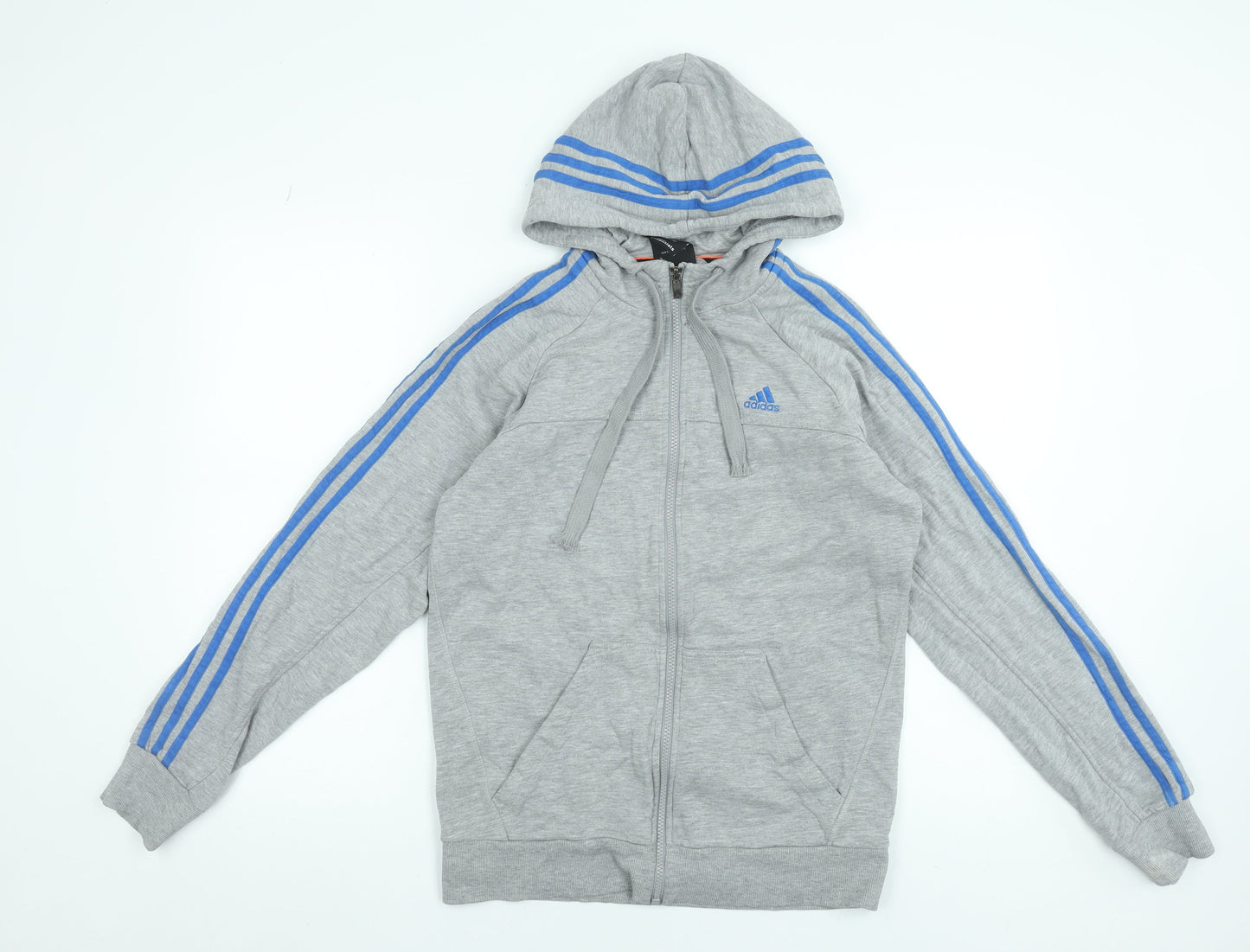 Adidas Men's Grey Full Zip Hoodie Small Classic Sportswear