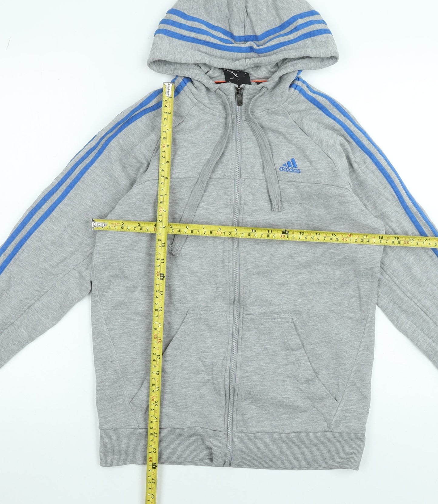 Adidas Men's Grey Full Zip Hoodie Small Classic Sportswear