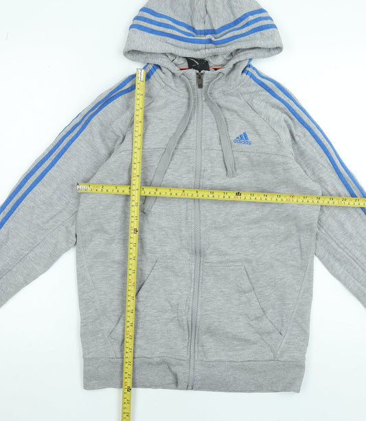 Adidas Men's Grey Full Zip Hoodie Small Classic Sportswear
