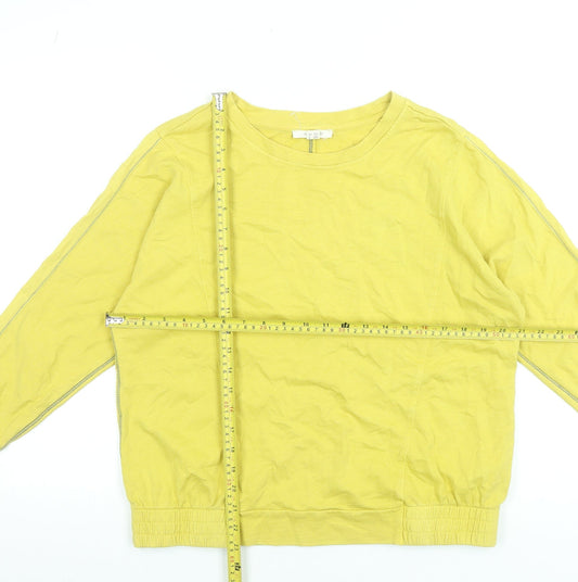 White Stuff Women's Yellow Cotton Pullover Sweatshirt UK 8